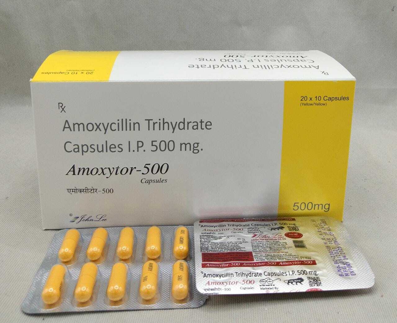 Amoxycillin Capsules - Blister Pack Of 20x10, General Medicine For Bacterial Infections | Store In Dry & Cool Place, Doctor Prescribed Dosage