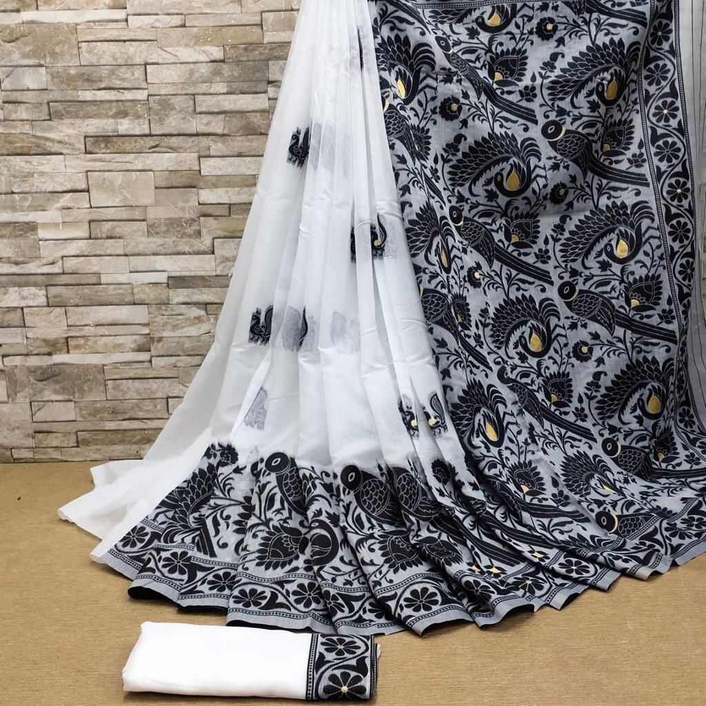 Brown Linen Silk Saree
