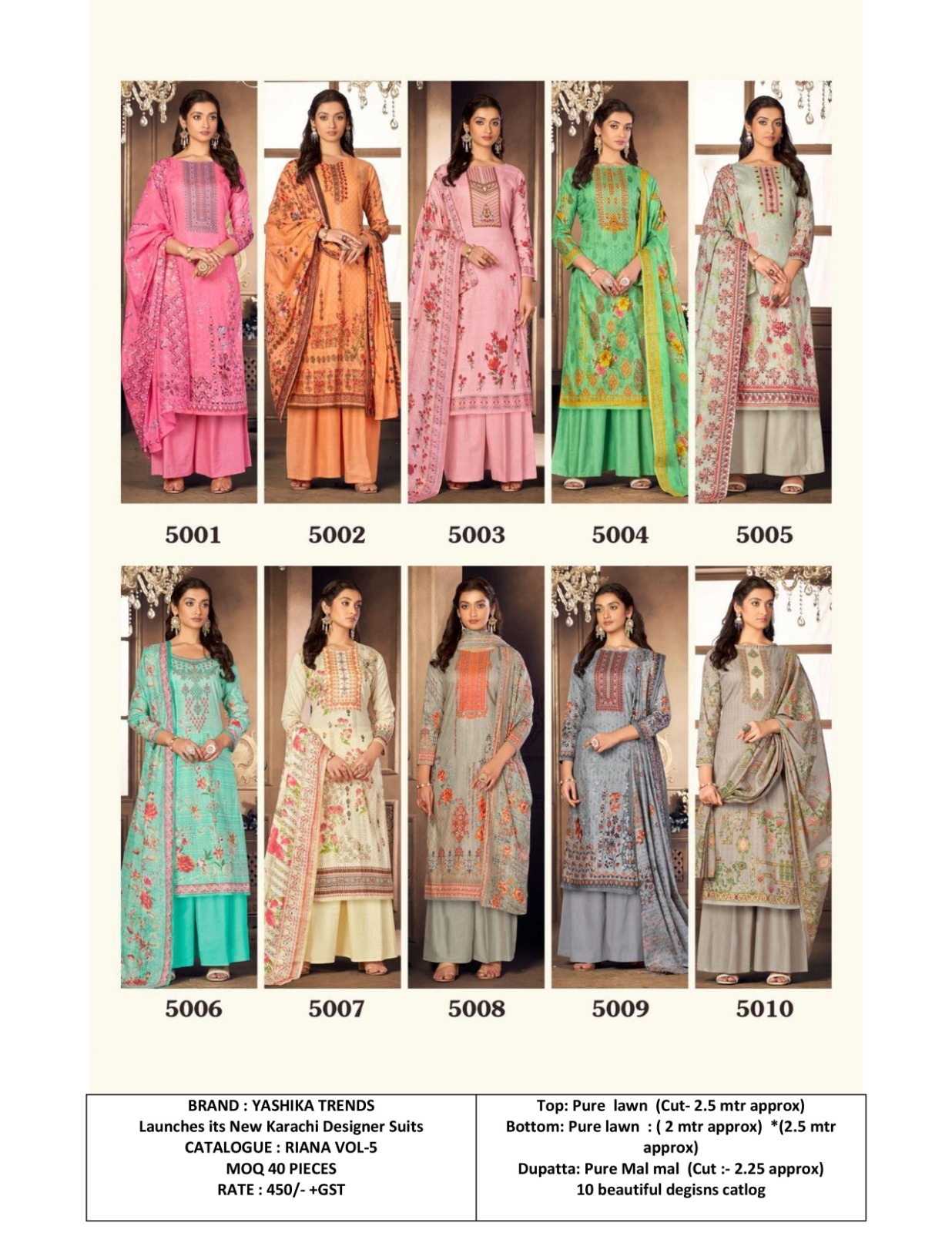 Pure Lawn Cotton Unstitched Suits