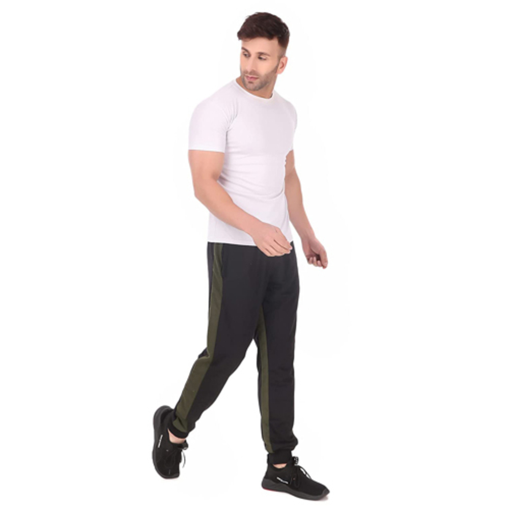 Men's Zipper Pocket Track Pants - Cotton Fabric, Relaxed Fit, Available in Multiple Colors | Modern Design, Zipped Pocket for Enhanced Convenience