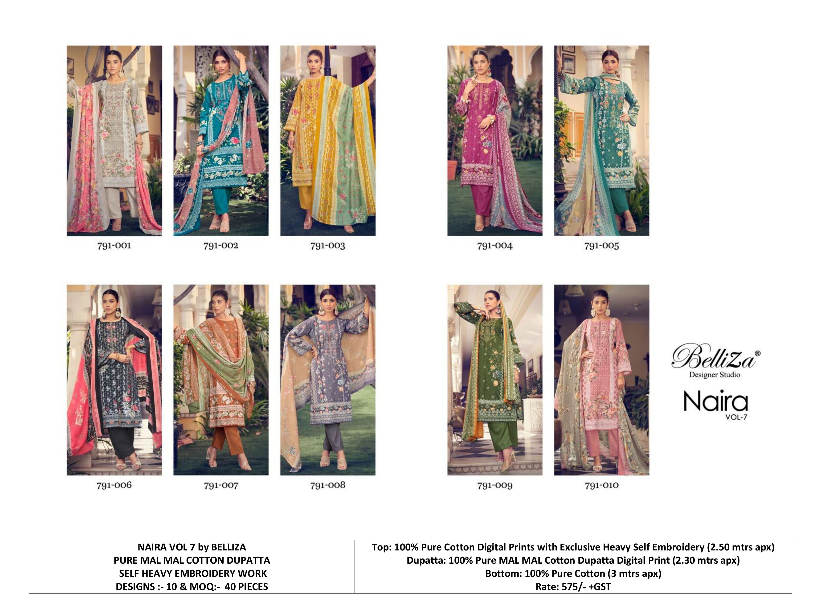 Pure Cotton Unstitch Suit With Self Embroidery