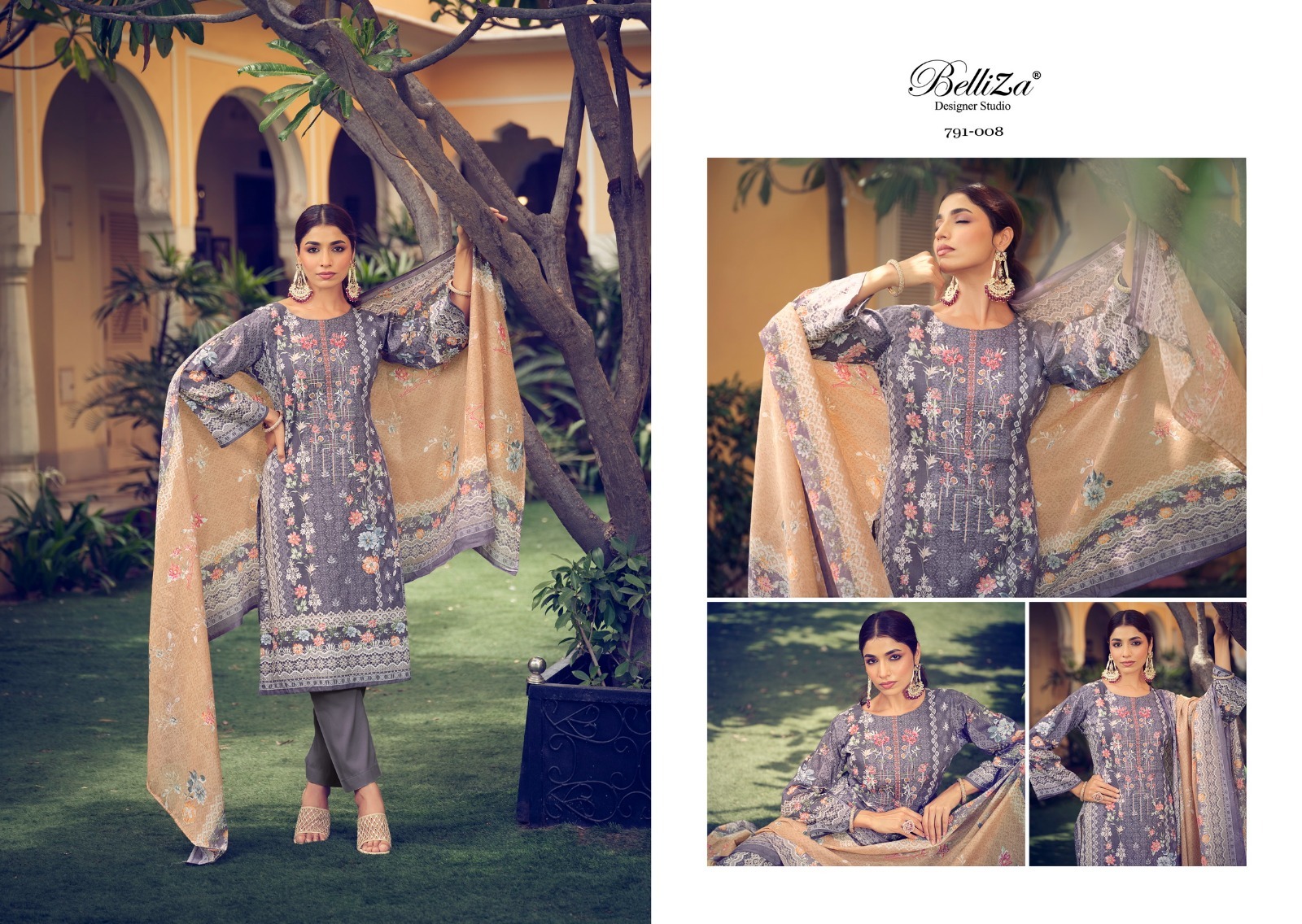 Pure Cotton Unstitch Suit With Self Embroidery