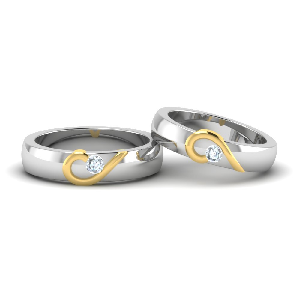 2 Toned Diamond Couple Ring - Diamond Carat Weight: 0.20 Carat