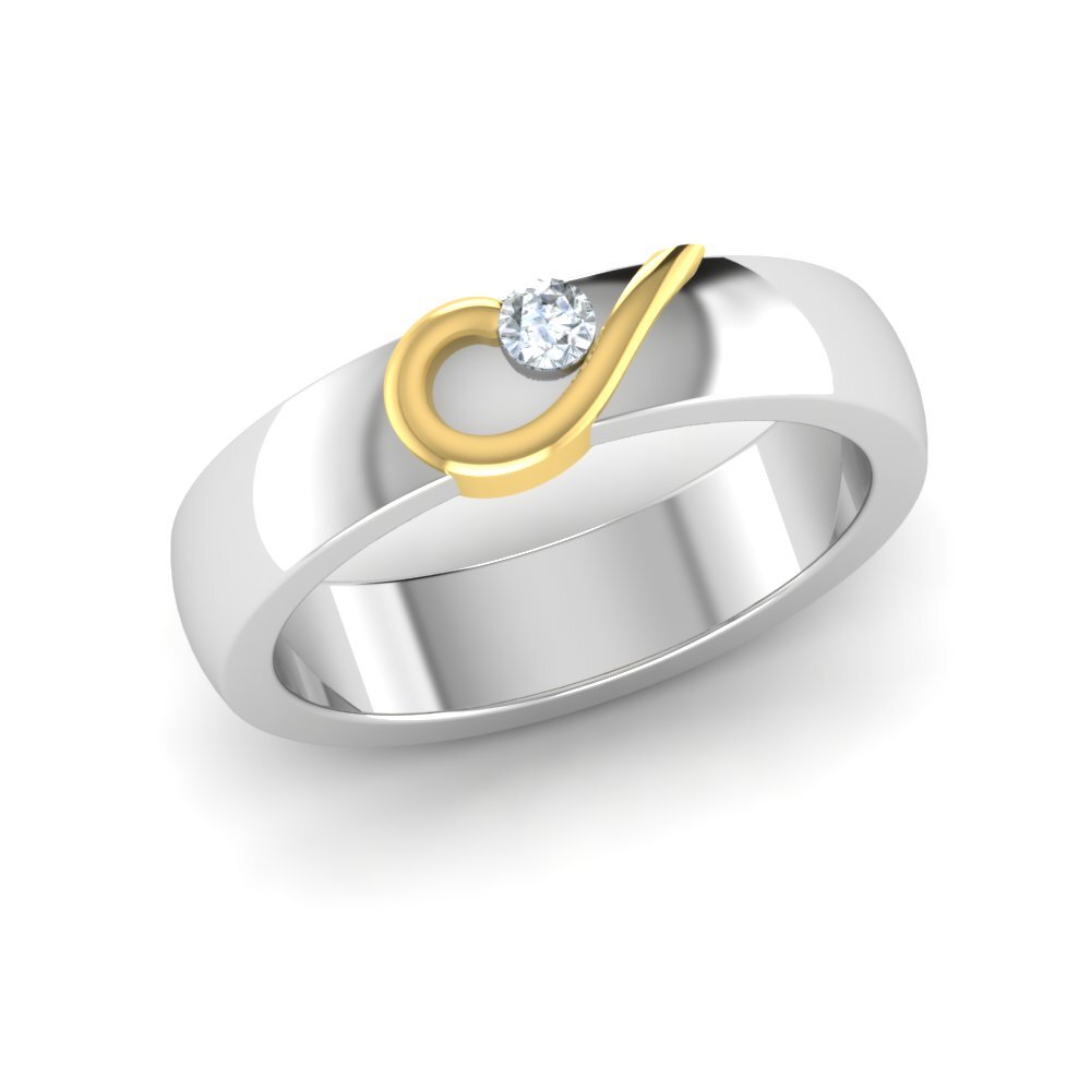 2 Toned Diamond Couple Ring - Diamond Carat Weight: 0.20 Carat