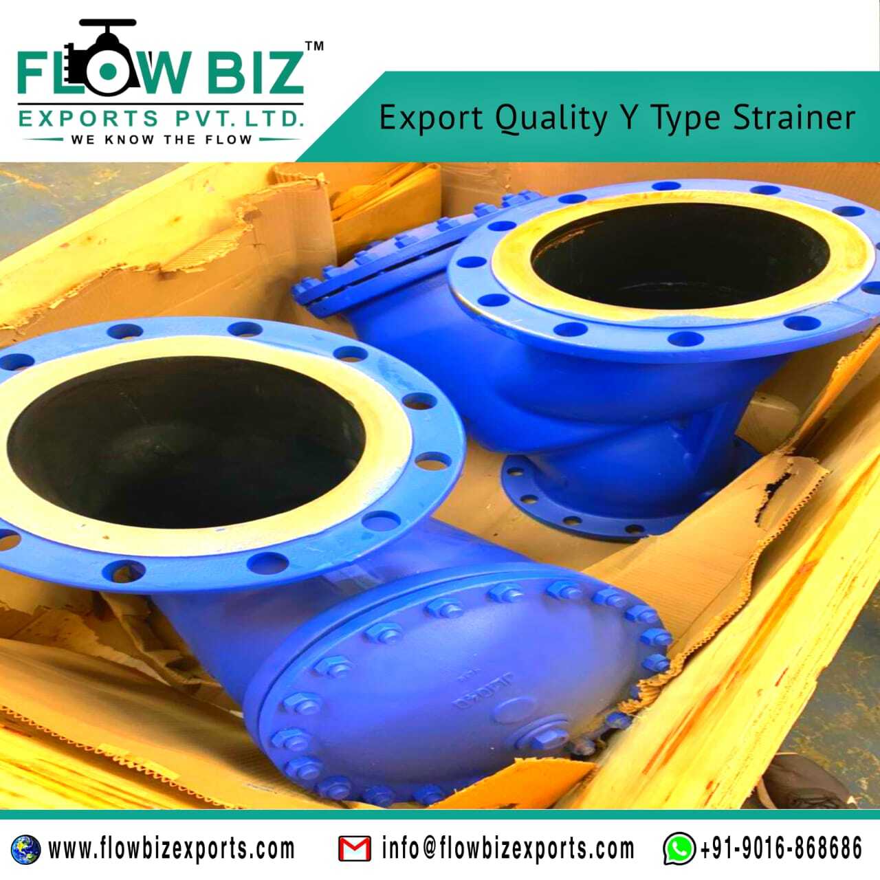 Y Type Strainer - Mild Steel, Round Design | Blue Color, Effective Liquid & Gas Filtration, Enhanced Equipment Protection