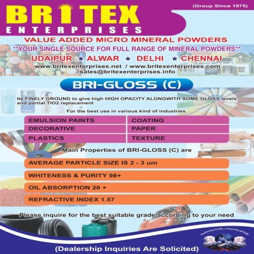 Brigloss (C) - 2 Micron Fine Powder | Snow White Color, 97+ Whiteness, Excellent Pigment Blending, Cost-effective Replacement For Tio2