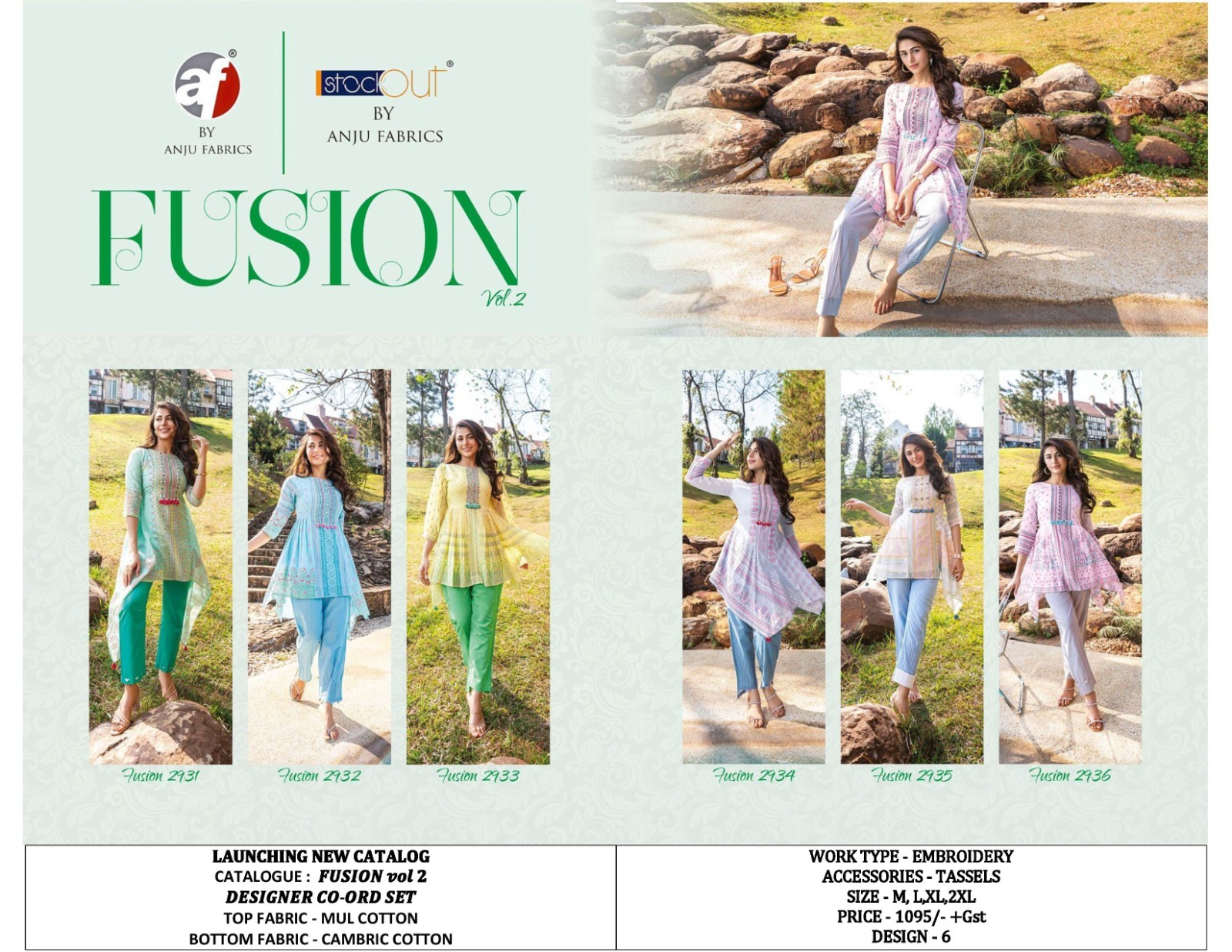 Designer Cotton Co-ord Set - Color: As Shown In The Catalogue