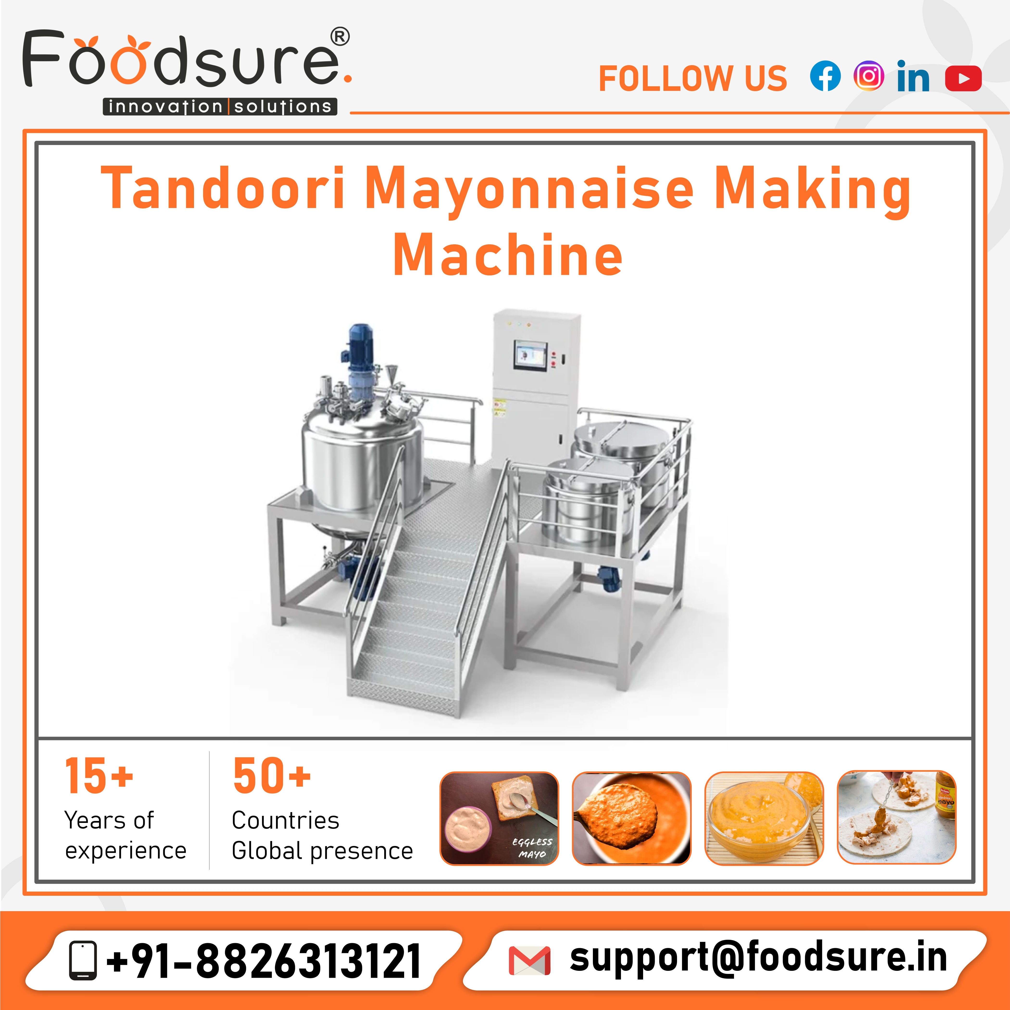Tandoori Mayonnaise Making Machine - Capacity: Upto 3000 Kg Kg/hr
