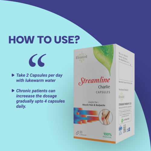 Streamline Charlie Horse Herbal Capsules - Ayurvedic Anti-inflammatory Formula, Reduces Muscle Pain & Old Joint Pains, For Adults
