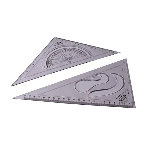 Set Square Pair - Plastic, 8"x10" & 10"x12" Sizes | Triangular Design For College Use