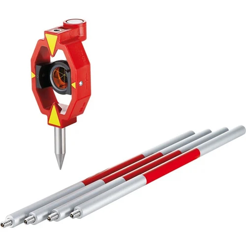 पोल के साथ मिनी प्रिज्म आवेदन: भूमि सर्वेक्षण