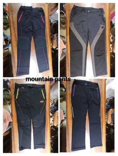 Imported Second Hand Used Adult Mountain Pant - Polyester, Multiple Sizes, Black | Lightweight, Comfortable, Durable, Waterproof, Windproof