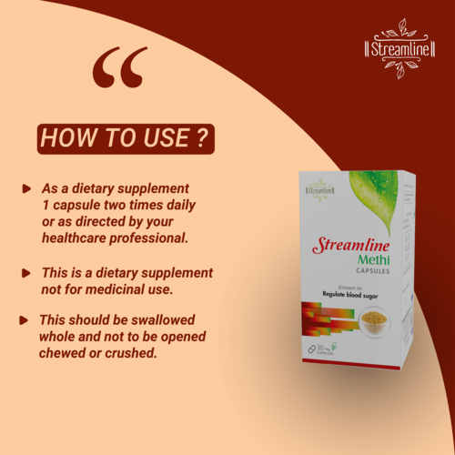 Streamline Methi Capsule Age Group: For Adults