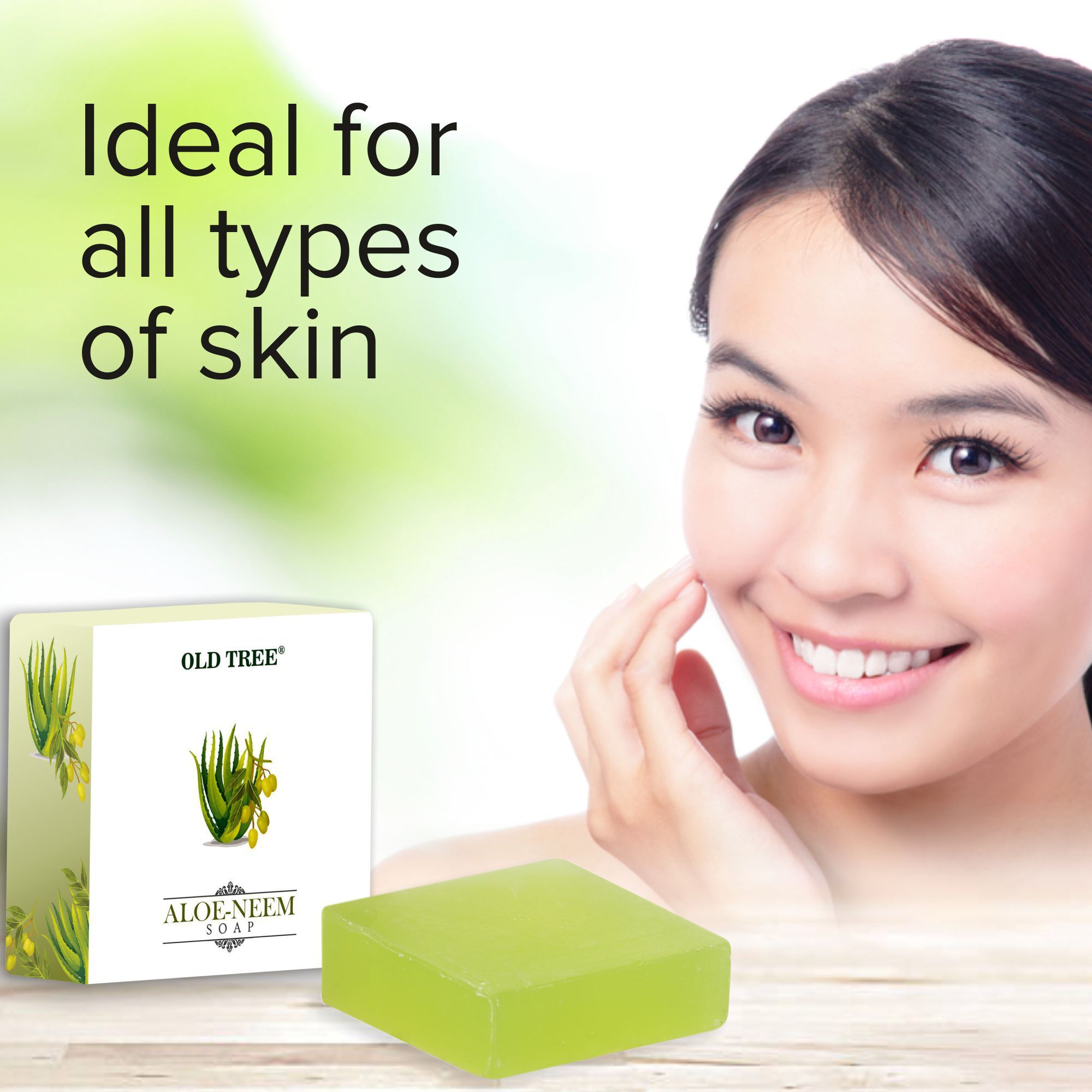 Old Tree Aloe Vera And Neem Soap 100gm - Glycerin-made, Green Herbal Bar For Face & Body | Gentle, Natural Ingredients For All Ages