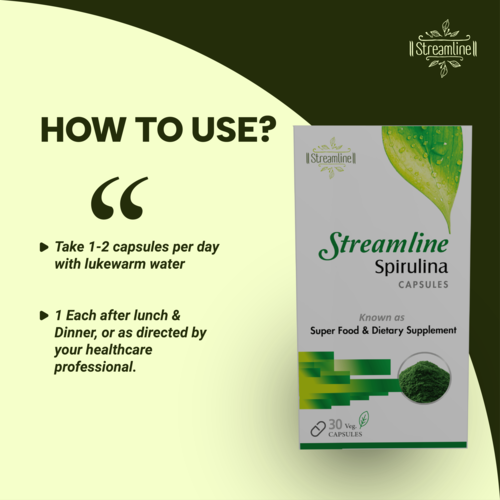 Streamline Spirulina Capsules Age Group: For Adults