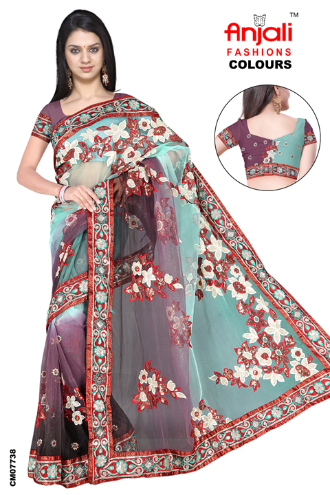 नेट डिजाइनर साड़ियाँ