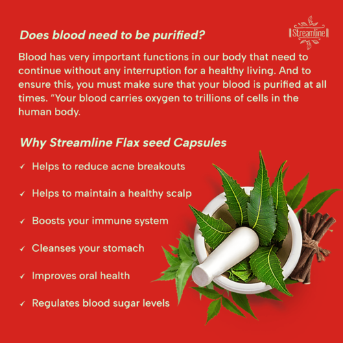 Streamline Neem Capsule - 500mg Capsule, Skin Support & Blood Sugar Regulation