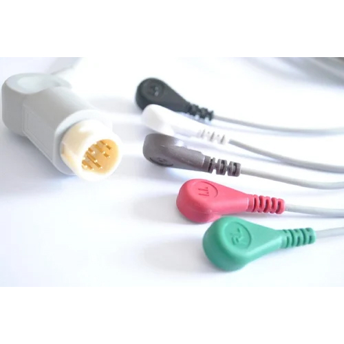White Ecg Cable - Clamp And Bulb