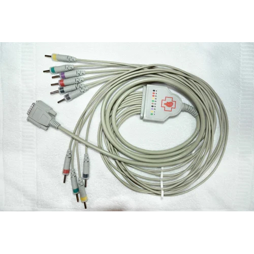 White Ecg Cable - Clamp And Bulb