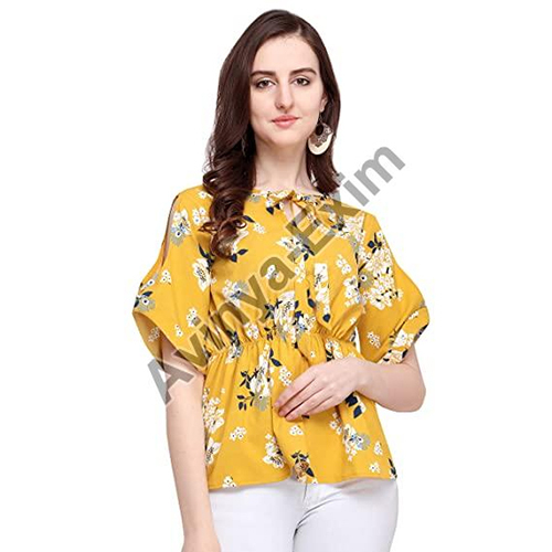 Ladies Printed Top - Cotton Fabric, Available Sizes S to XL | Elegant, Breathable, All-Season Wear, Washable