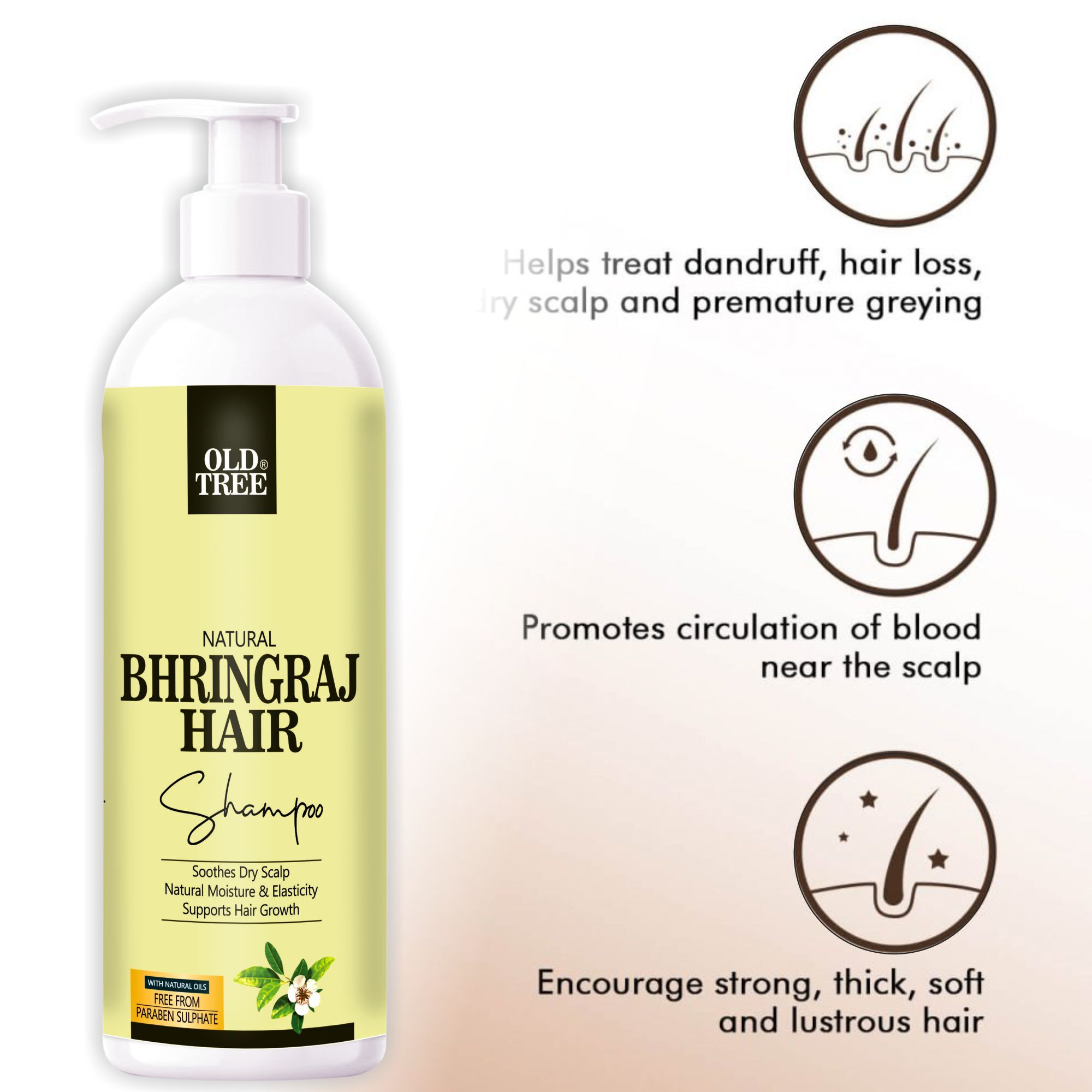Bhringraj Hair Shampoo 500ml - Liquid 500ml Size White Color | Reduces Greying Hair Repairs Damaged Hair Multi-use Hair Care