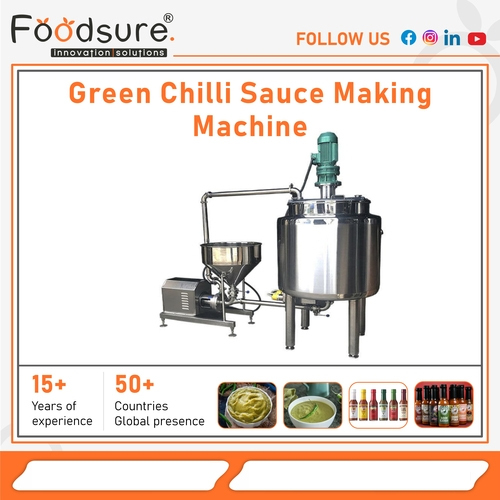 Green Chilli Sauce Making Machine - Capacity: Upto 3000 Kg/Hr