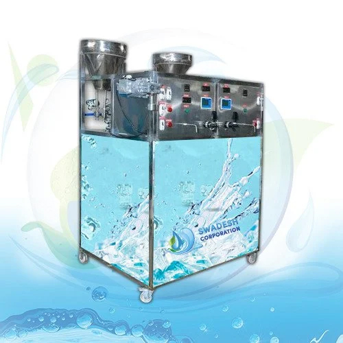 Soda Filling Machine - Stainless Steel, Silver, 250 kg | High Performance, Semi-Automatic, PLC Control, Energy Efficient