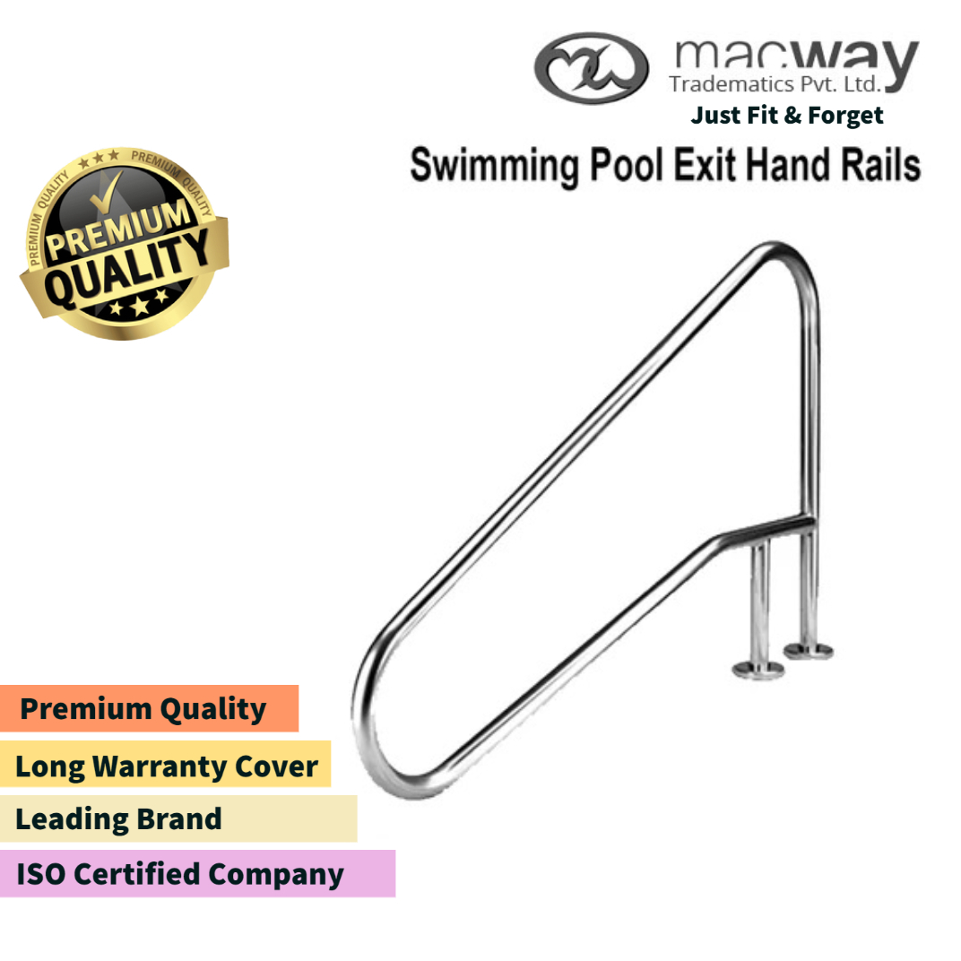 Circular Fixing Exit Hand Rails - Stainless Steel, Various Sizes Available , Ideal For Swimming Pool Use With 1-year Warranty, Elegant Design
