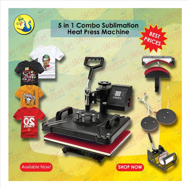 Semi-automatic Sublimation 5in1 T Shirt Printing Machine