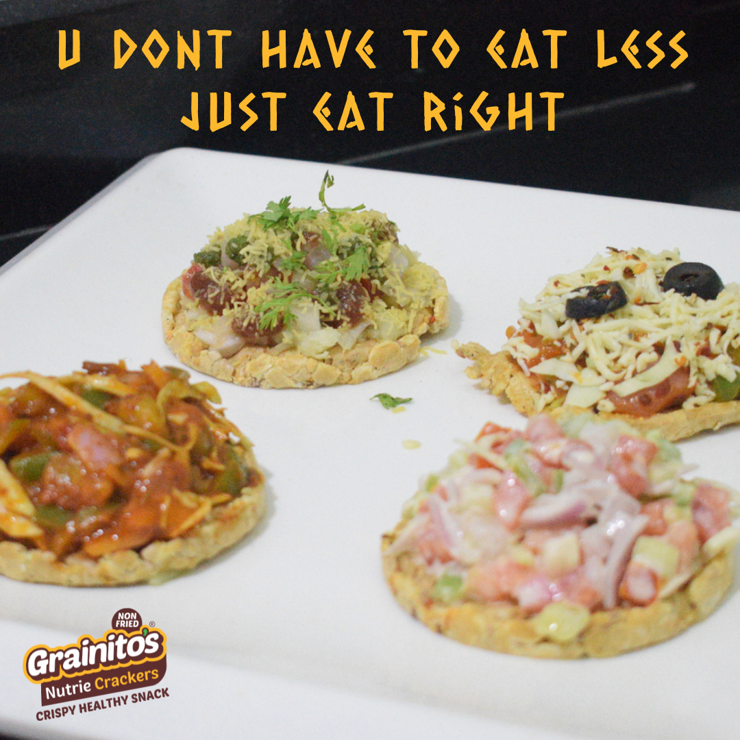 Nutrie Crackers - Baked Multigrain Snack Base | Crunchy Popped Grainitos, Oil Free, 14 Nutrient-rich Ingredients, 5 Delightful Flavours