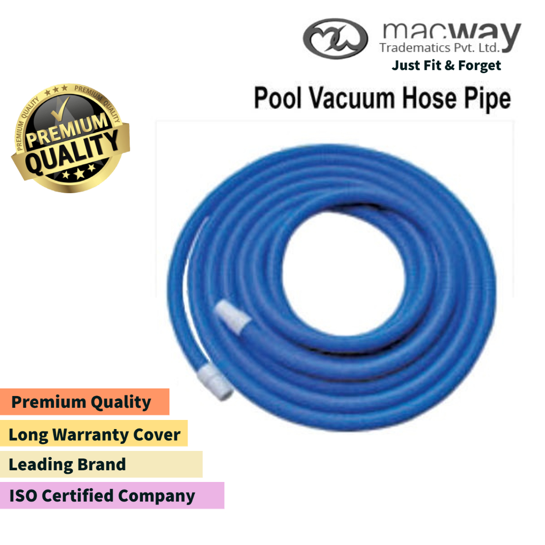 Swimming Pool Hose Pipe - Pvc Material, 6 To 30 Meters Size, Blue Color | Cleaner For Swimming Pool Cleaning With 1 Year Warranty