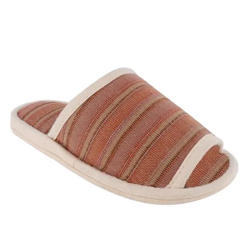 Ladies Front Open European House Slippers - Color: Brown