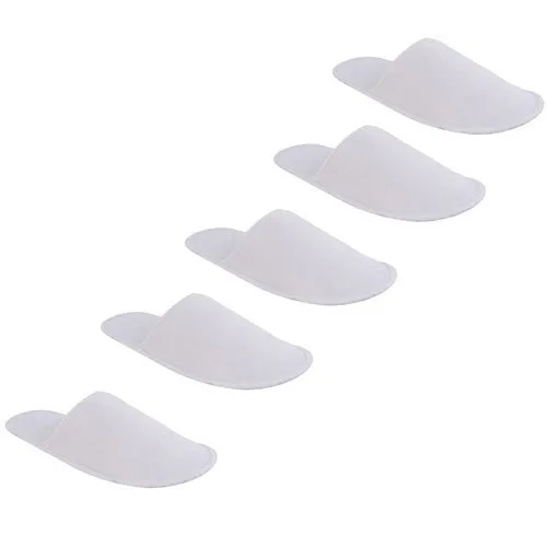 White Front Close Terry Slippers - High Quality Fabric, Sizes 6-10, Elegant White Color | Unisex Design, Comfortable And Breathable Footwear