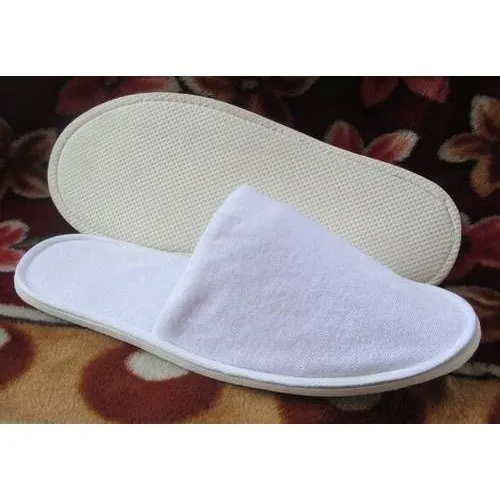 White Front Close Terry Slippers - High Quality Fabric, Sizes 6-10, Elegant White Color | Unisex Design, Comfortable And Breathable Footwear