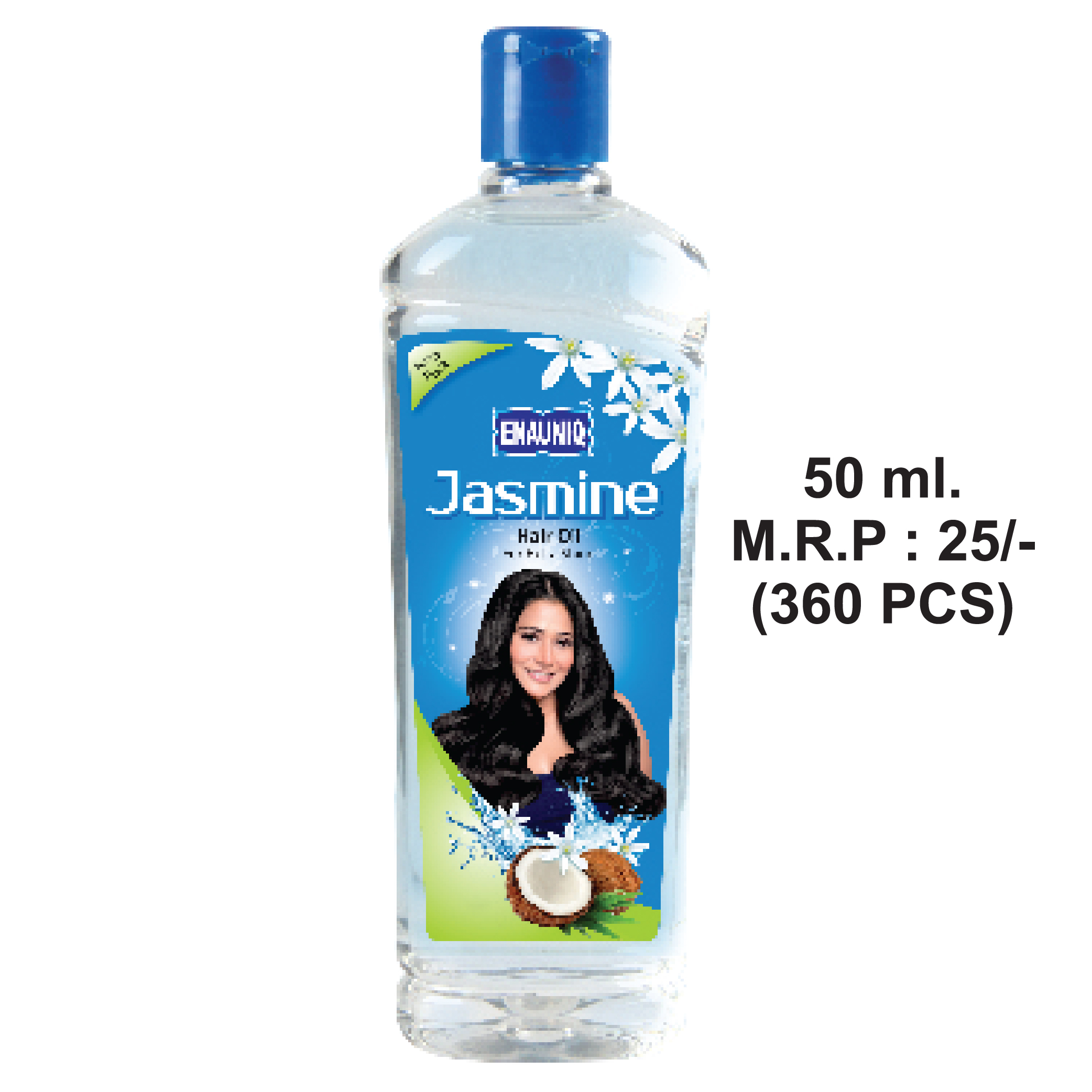 Enauniq Jasmine Hair Oil - Coconut Oil & Jasmine Extract, 50ml To 500ml , Non-sticky Formula, Nourishes From Roots, Reduces Hair Fall, Boosts Shine