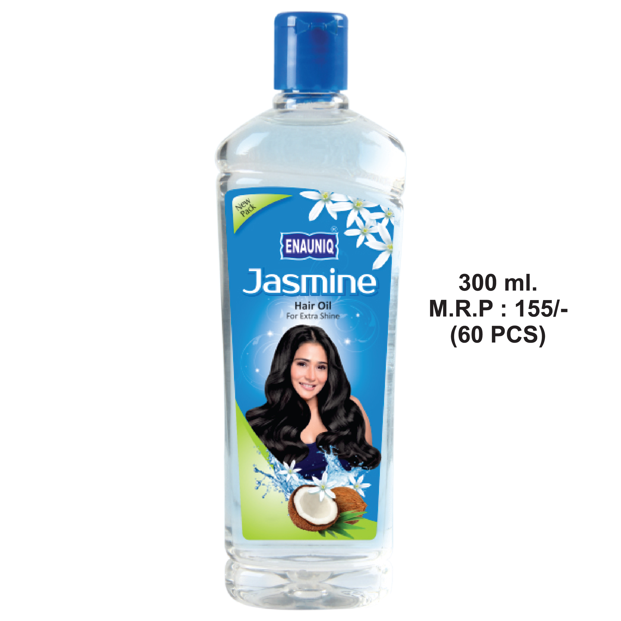 Enauniq Jasmine Hair Oil - Coconut Oil & Jasmine Extract, 50ml To 500ml , Non-sticky Formula, Nourishes From Roots, Reduces Hair Fall, Boosts Shine