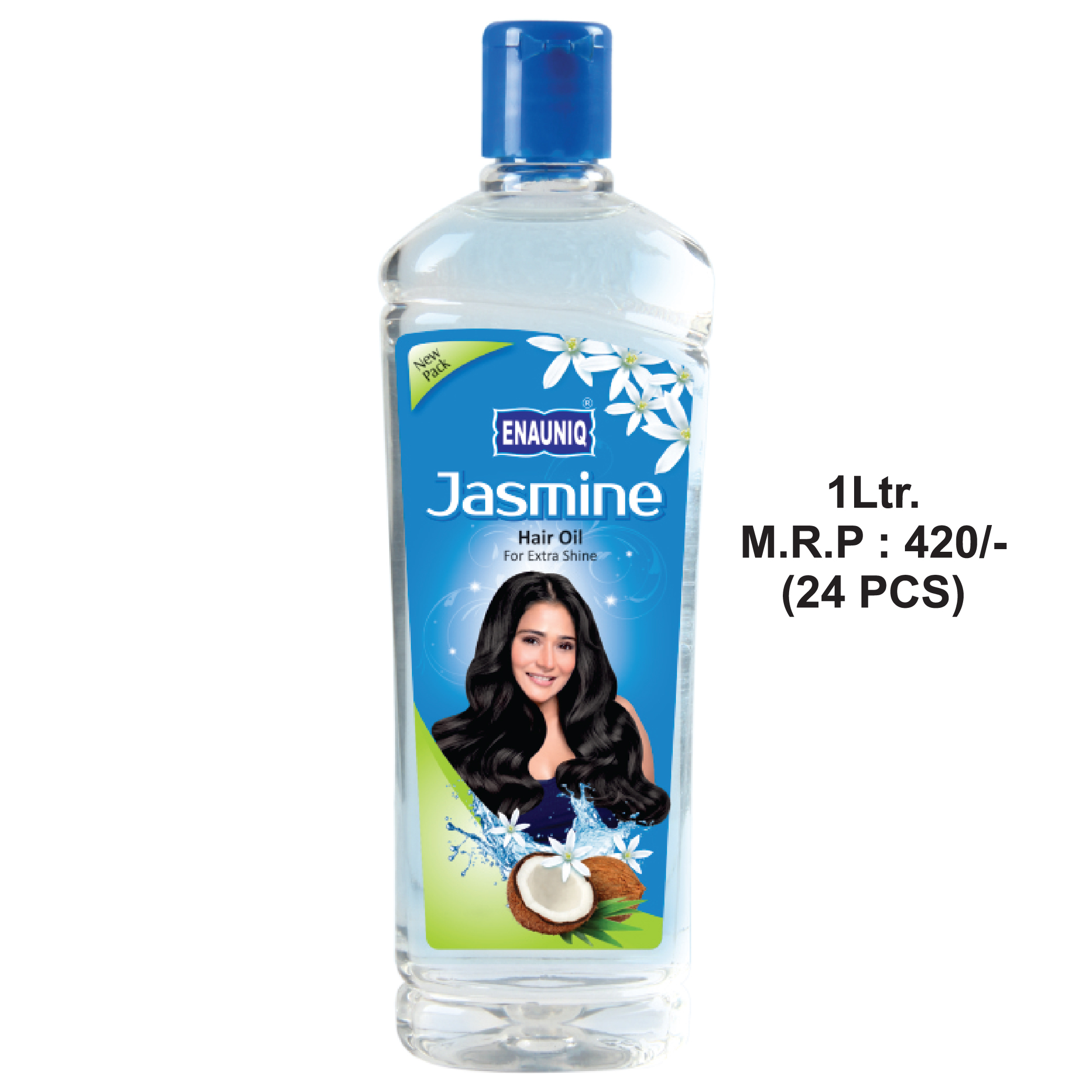 Enauniq Jasmine Hair Oil - Coconut Oil & Jasmine Extract, 50ml To 500ml , Non-sticky Formula, Nourishes From Roots, Reduces Hair Fall, Boosts Shine