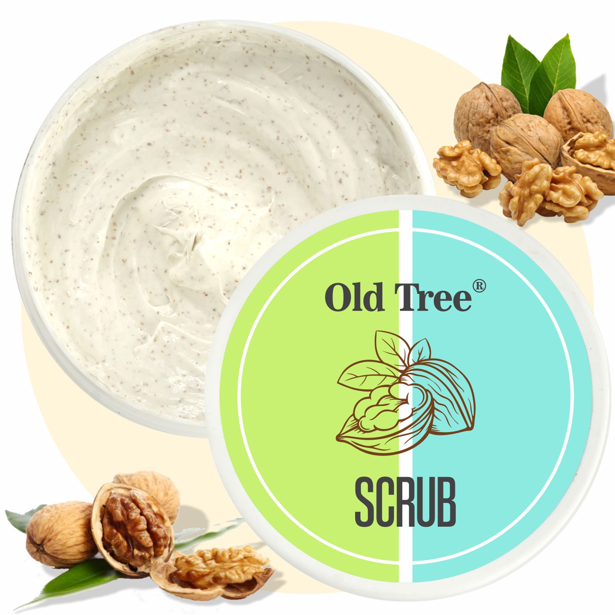 Old Tree Face And Body Scrub 100gm - Cream Texture | Removes Dead Skin Cells, Improves Skin Texture, Even Skin Tone, Suitable For All Ages