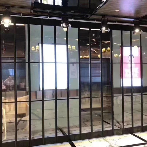 Collapsible Polycarbonate Door - Stainless Steel Frame, Customized Size, Black Color | Suitable For Exterior And Interior Use, Finished Surface