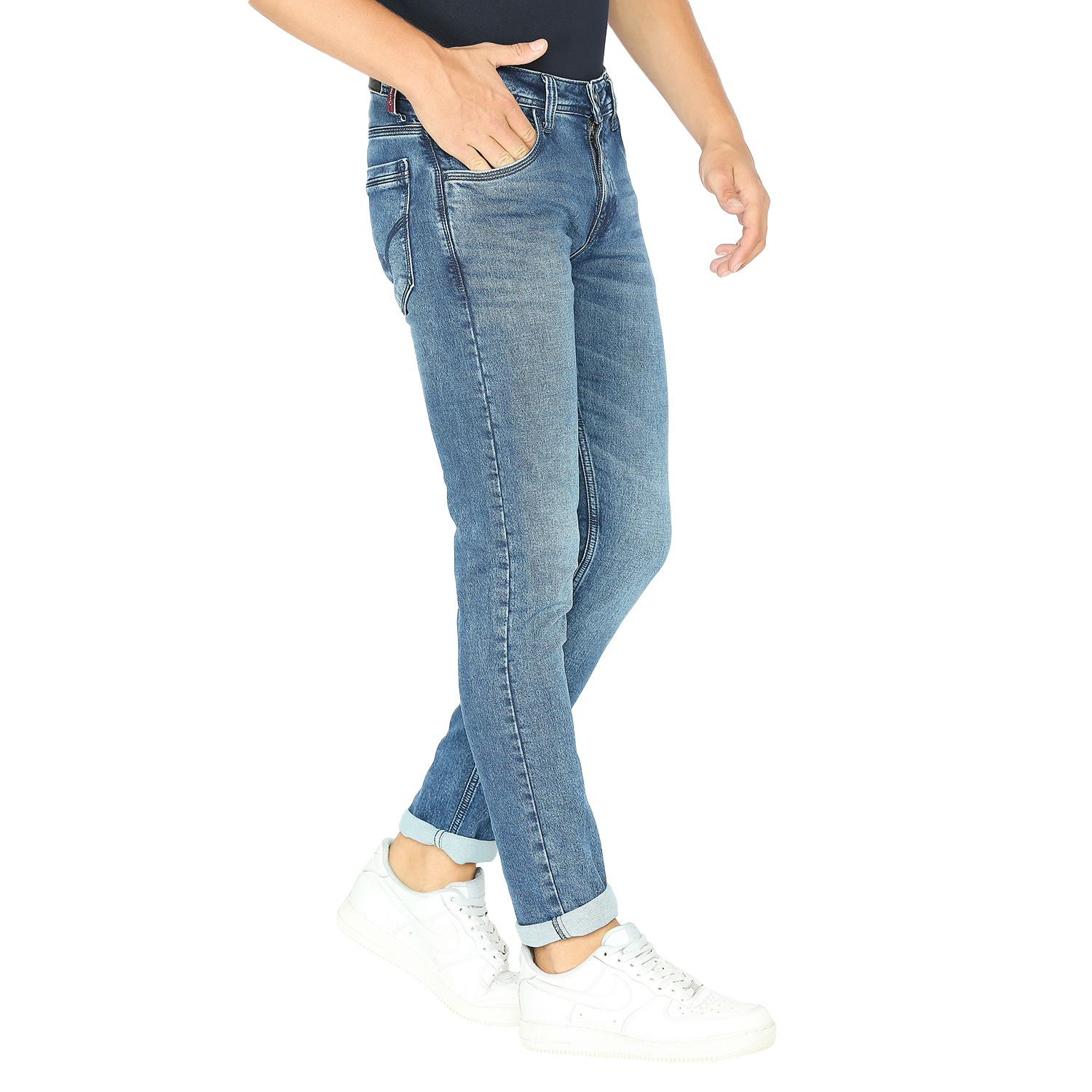 Lawman Denim Pants - All Sizes, Washable Slim Fit | Blue, Plain Dyed For All Seasons
