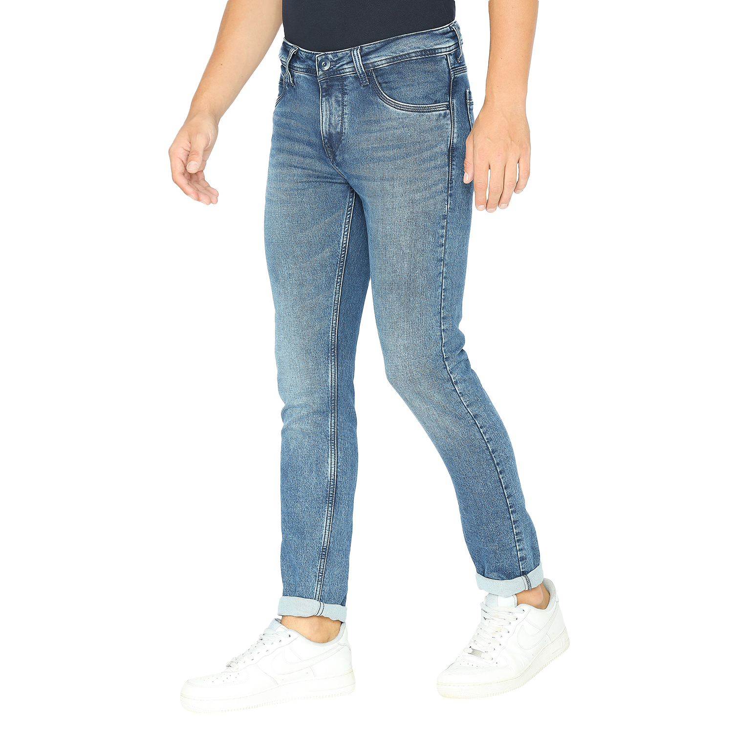 Lawman Denim Pants - All Sizes, Washable Slim Fit | Blue, Plain Dyed For All Seasons