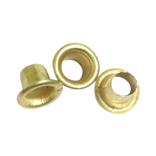 Round Shining Gold Metal Brass Eyelet - Brass Material, Different Sizes, Gold Color, Round Shape, Polished Surface Finish | Ideal for Fashion and Craft Applications