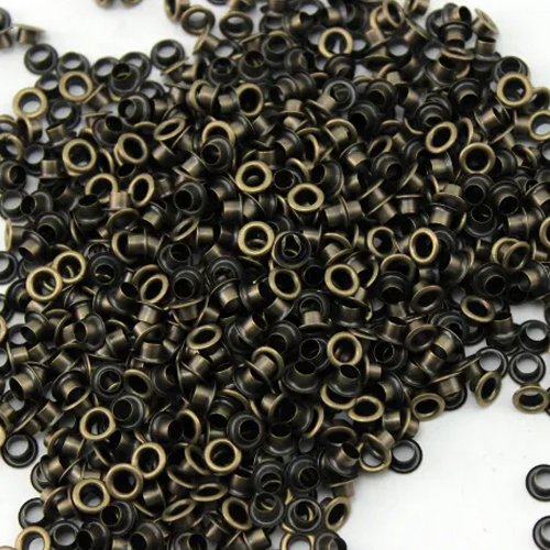 400 No Shoe Eyelet - Iron and Brass, Polished Finish, Plain Pattern, Black Color, Round Shape | Uses in Apparel Industry