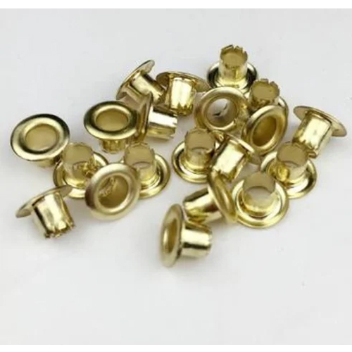 Brass Eyelets - Iron and Brass Material, 5mm Diameter, Golden Color | Round Shape, Polished Finish, Plain Pattern