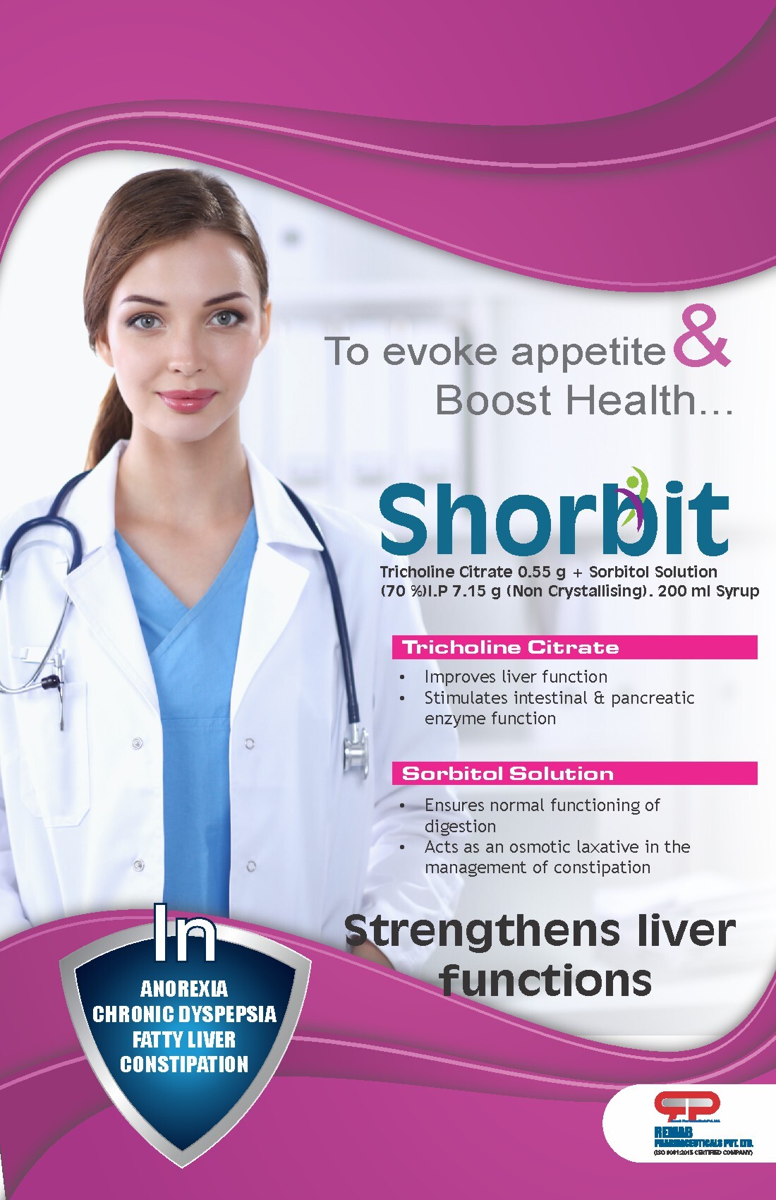 Sorbitol Solution (70 %) I.p 7.15 G (Non Crystallising) And Tricholine Citrate 0.55 G. 200 Ml Syrup General Medicines