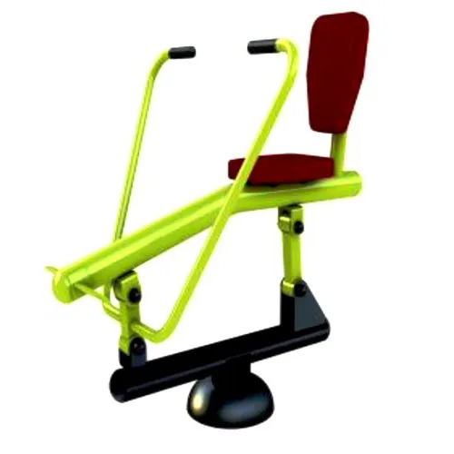 Outdoor Rowing Machine - GI Material, Manual Operation Mode, Red Seat Color | Commercial Grade, 1-Year Warranty, Non-Adjustable for Muscle Gain