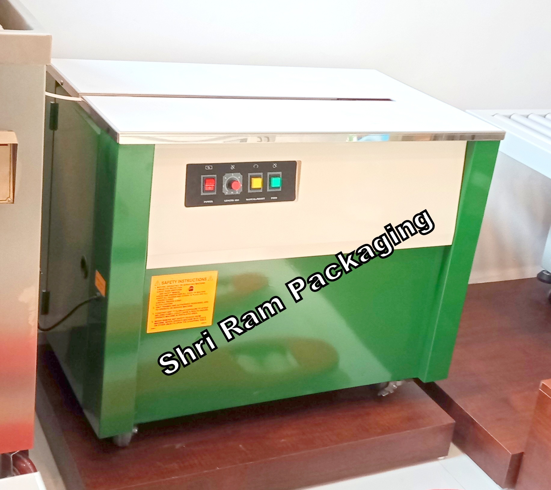 Semi Automatic Strapping Machine - Metal, 895x565x735 Mm | Green, 0.25 Hp Motor, 2 Second/strap, Heat Sealed