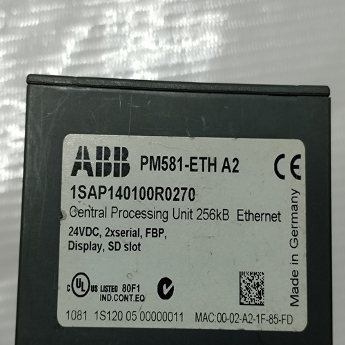 Abb Pm581-eth A2 1sap140100r0270 Plc Module - Modular Design, Ethernet Connectivity, Versatile Automation Control | Optimized For Industrial Applications