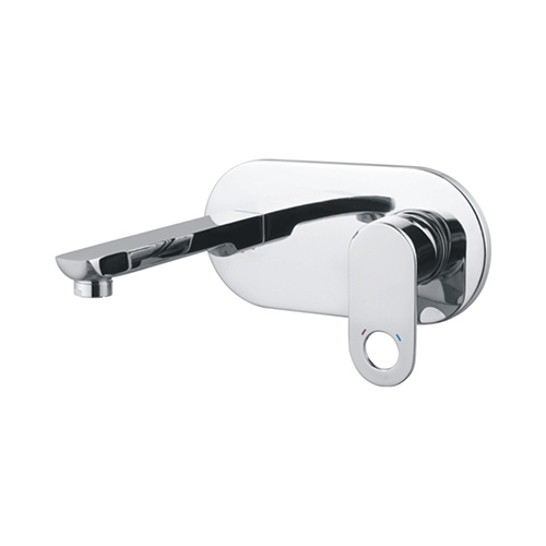 Oval Prime Single Lever Basin Mixer Wall Mounted - Color: Silvar