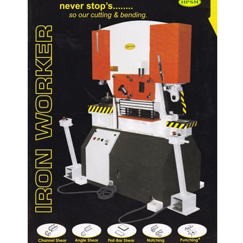 Orange Hydraulic Iron Worker Machine